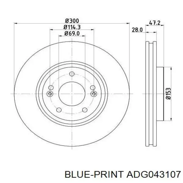 Купити ADG043107 Blue Print Ротор гальмівний