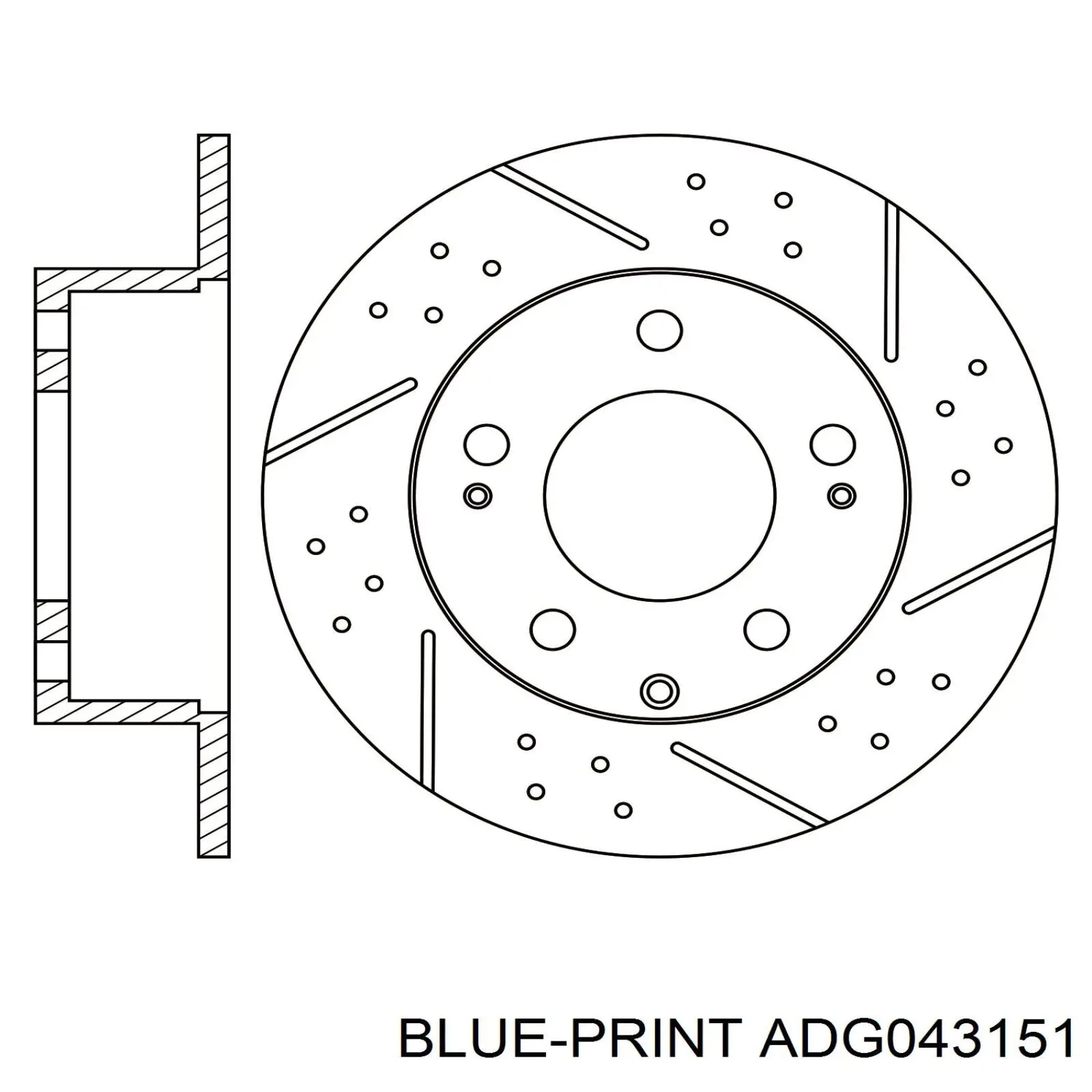 Диск гальмівний задній Blue Print ADG043151