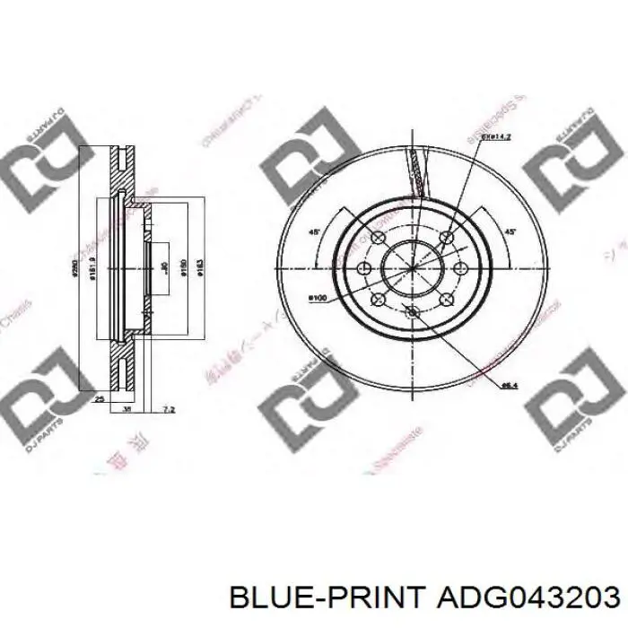 ADG043203 Blue Print Гальмо дискове переднє