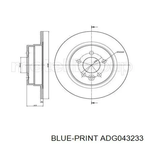 Купити ADG043233 Blue Print Диск заднього гальма