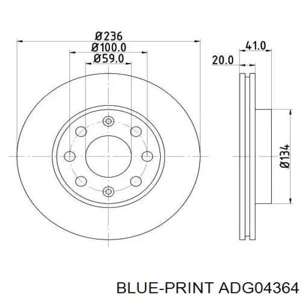 ADG04364 Blue Print Гальмо дискове переднє