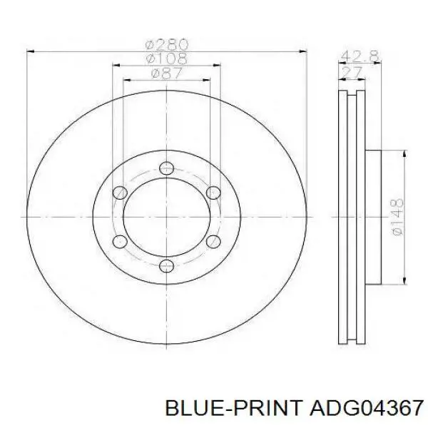 Купити ADG04367 Blue Print Ротор гальмівний