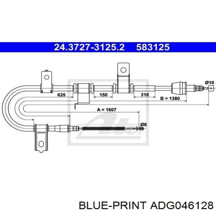 Трос стоянкового гальма задній правий Linex 180123 ціна, від 20.46 USD
