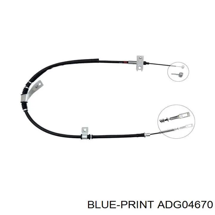 Трос стоянкового гальма задній лівий Blue Print ADG04670 ціна, від 26.12 USD