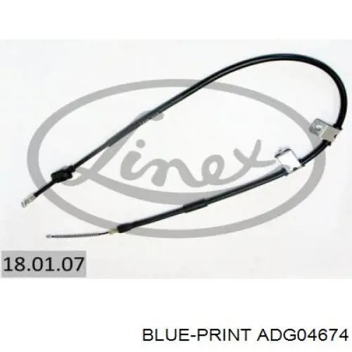 Купити ADG04674 Blue Print Трос ручного гальма задній, правий
