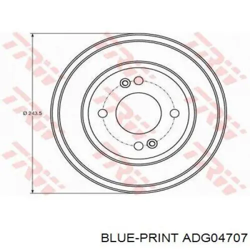 Барабан гальмівний задній ADG04707 Blue Print