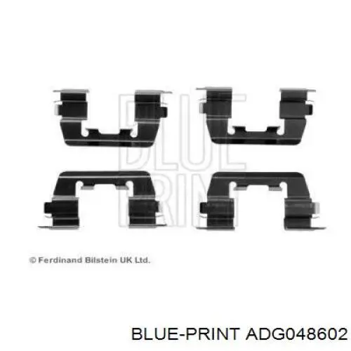 Комплект пружинок кріплення дискових колодок, передніх Blue Print ADG048602 ціна, від 5.37 USD