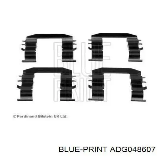 ADG048607 Blue Print Комплект пружинок кріплення дискових колодок, передніх