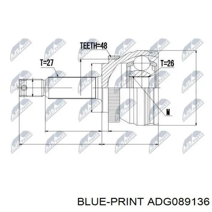 ШРУС наружный BLUE PRINT ADG089136