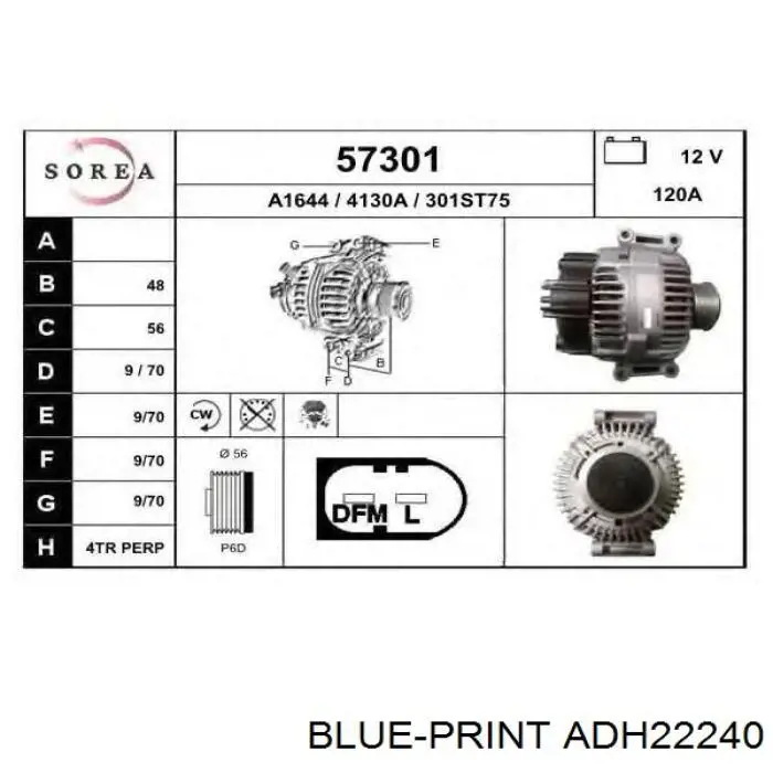 ADH22240 Blue Print фільтр повітряний