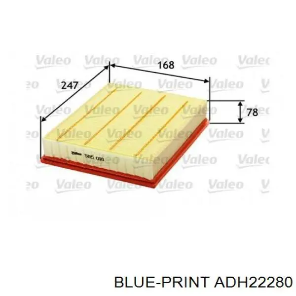 Фільтр повітряний Blue Print ADH22280