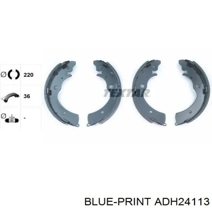 Колодки гальмові задні, барабанні Blue Print ADH24113 ціна, від 23.33 USD