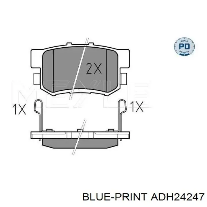 Задні гальмівні колодки Blue Print ADH24247 ціна, від 15.94 USD