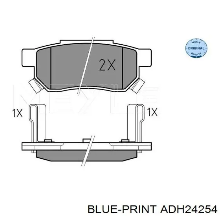 ADH24254 Blue Print колодки гальмові задні, дискові