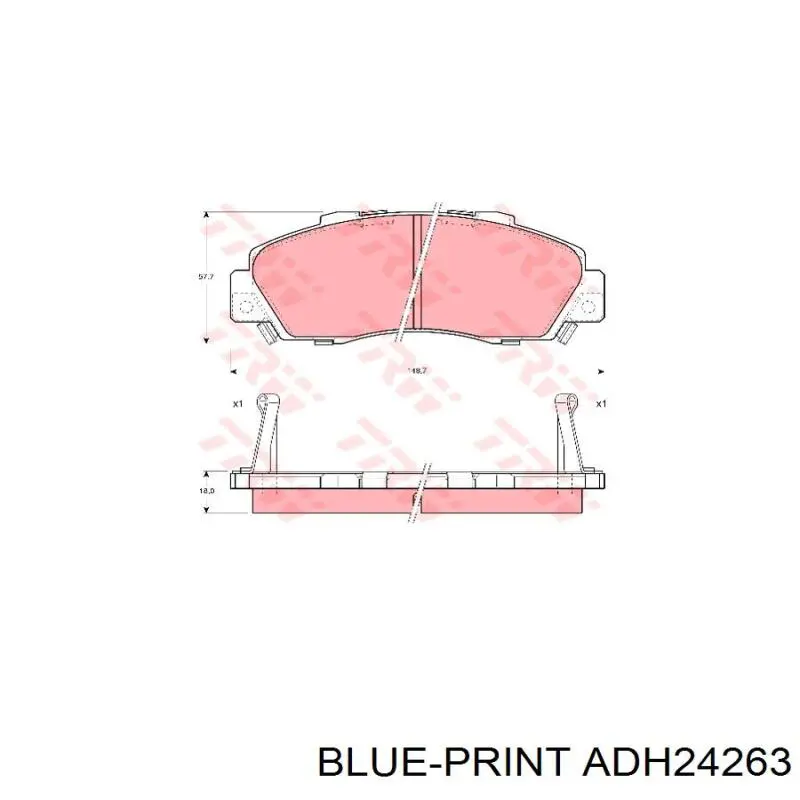 Гальмівні колодки Blue Print ADH24263 ціна, від 24.51 USD
