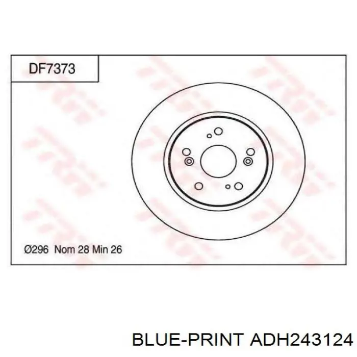 ADH243124 Blue Print Гальмо дискове переднє