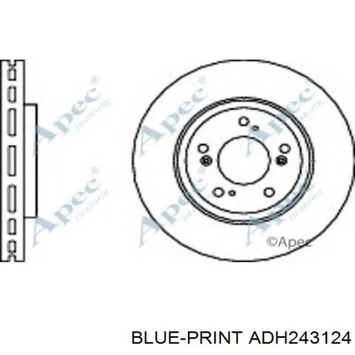 Диск переднього гальма Blue Print ADH243124 ціна, від 44.37 USD