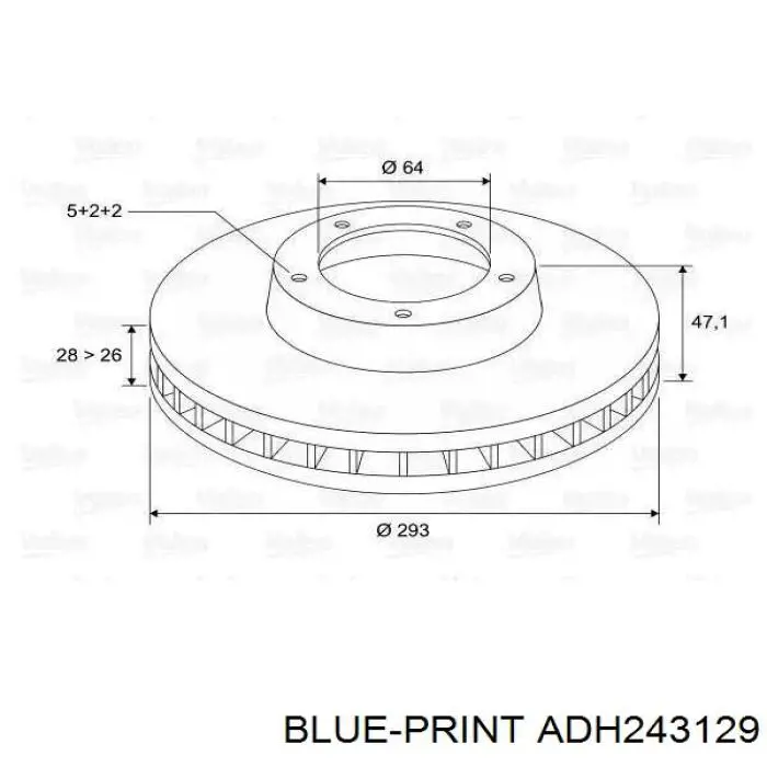 Гальмівні диски передні ADH243129 Blue Print