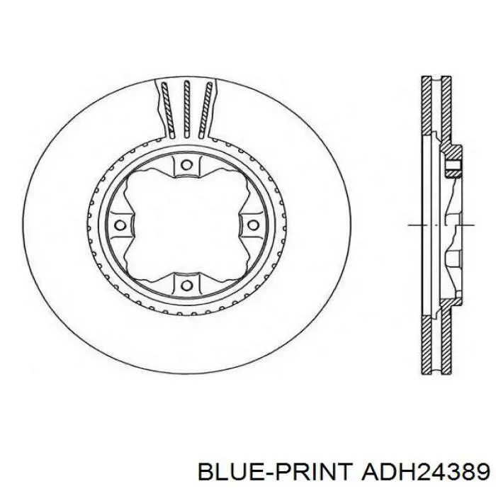 Диск гальмівний передній Blue Print ADH24389