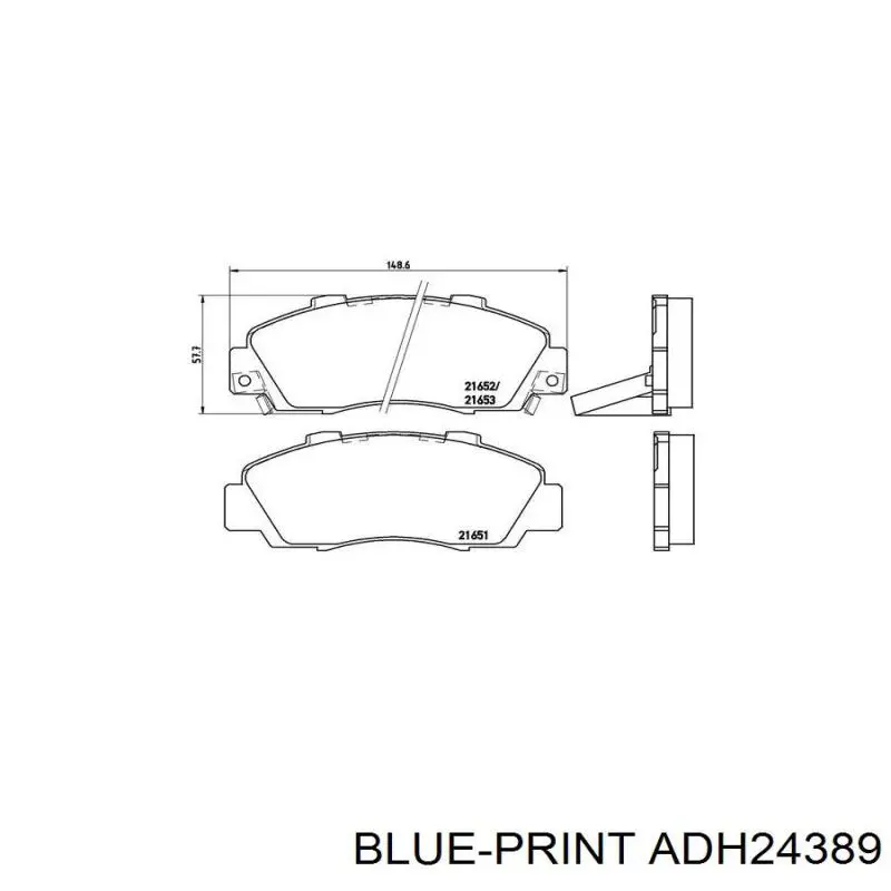 Гальмівні диски передні ADH24389 Blue Print