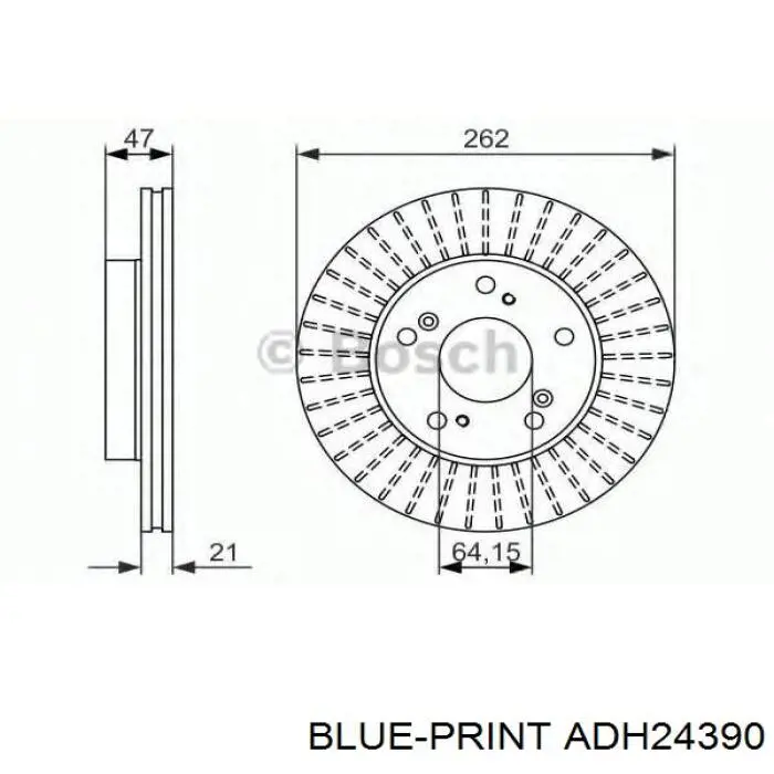 986479687 Bosch диск гальмівний передній