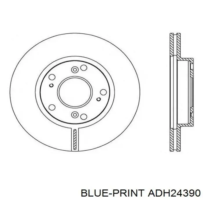 Диск гальмівний передній Blue Print ADH24390