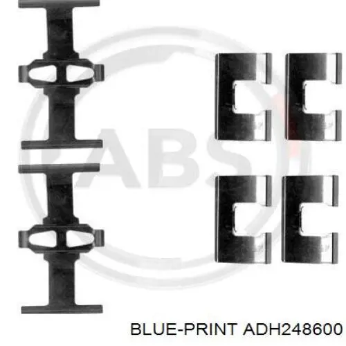 ADH248600 Blue Print комплект пружинок кріплення дискових колодок, задніх