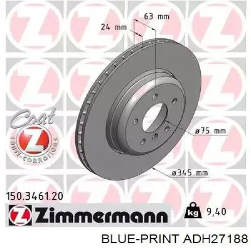 Датчик ABS передній лівий Blue Print ADH27188 ціна, від 14.84 USD