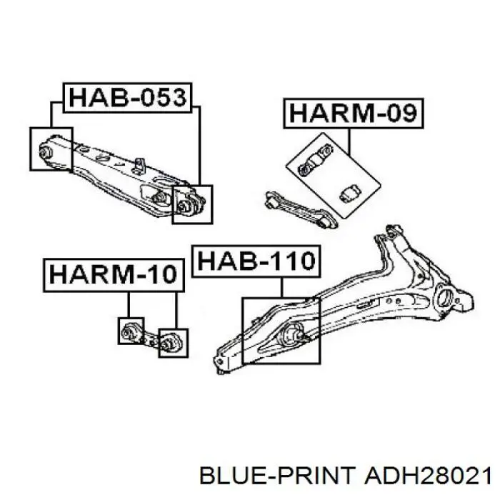 Сайлентблок заднього важеля Blue Print ADH28021 ціна, від 4.32 USD