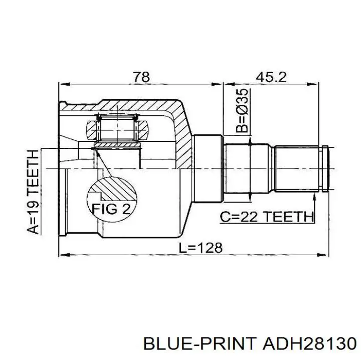 Пильник шарніра кутових швидкостей внутрішній задній Blue Print ADH28130 ціна, від 11.08 USD