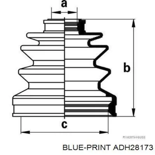 Купити ADH28173 Blue Print Пильник шарніра кутових швидкостей внутрішній передній
