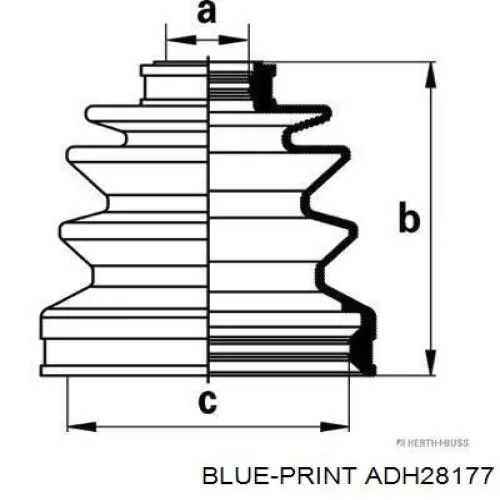 Пильник гранати внутрішній, передній півосі Blue Print ADH28177 ціна, від 8.47 USD