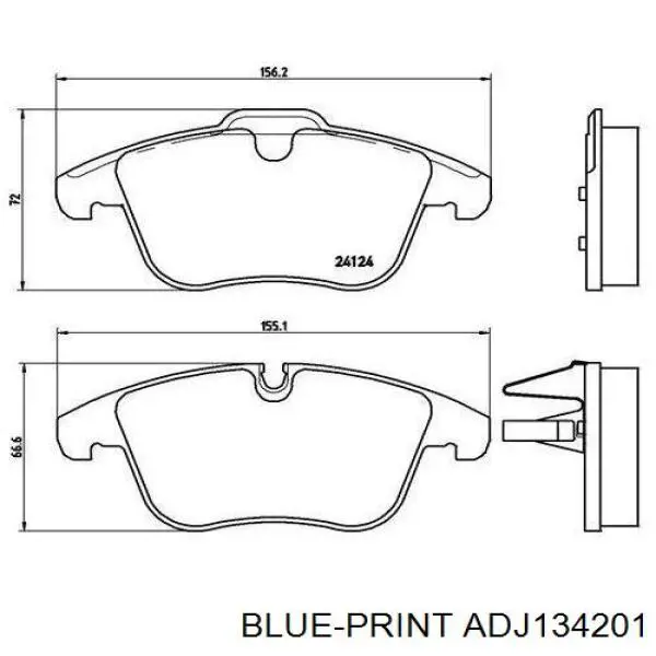 Колодки гальмівні передні, дискові ADJ134201 Blue Print