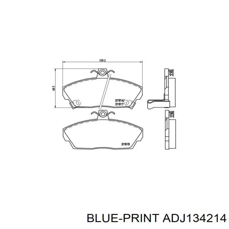 Тормозні колодки Blue Print ADJ134214
