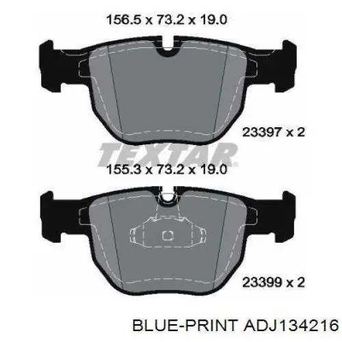 ADJ134216 Blue Print колодки гальмівні передні, дискові