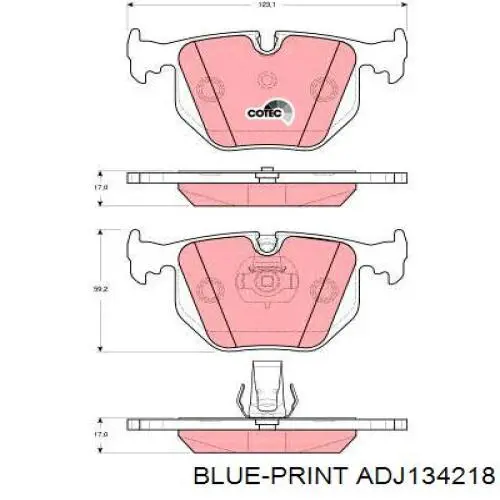 ADJ134218 Blue Print Колодки гальмівні задні, дискові