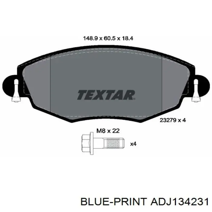 Купити ADJ134231 Blue Print Колодки гальмівні передні, дискові