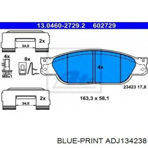 986494141 Bosch Передні гальмівні колодки