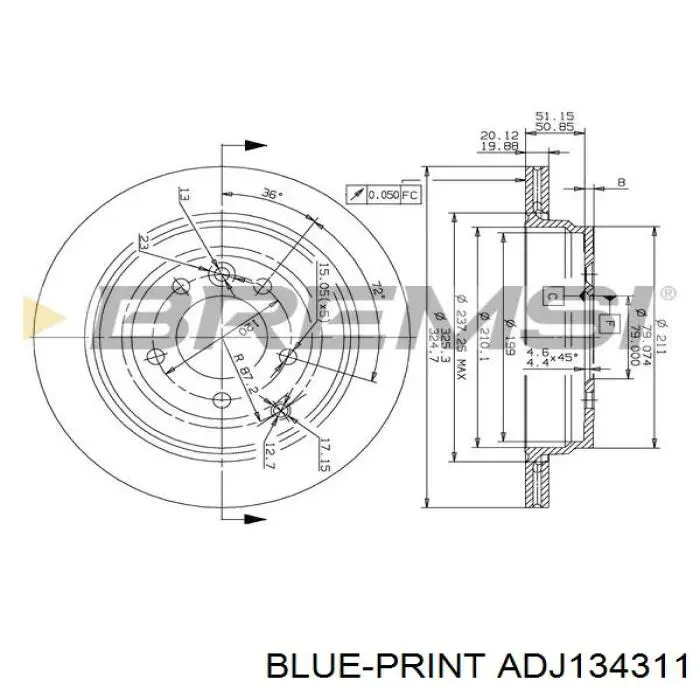 Гальмівні диски PB20378 Starline