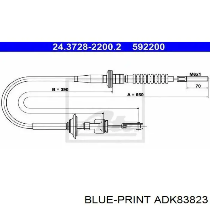 ADK83823 Blue Print трос зчеплення