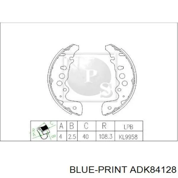 Купити ADK84128 Blue Print Колодки гальмові задні, барабанні