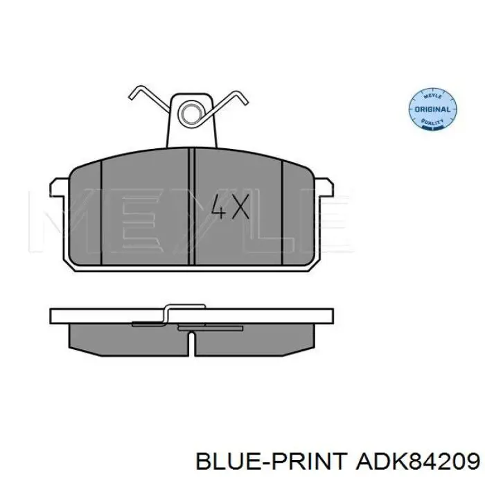 ADK84209 Blue Print колодки гальмові задні, дискові