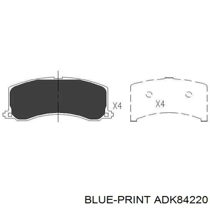 Купити ADK84220 Blue Print Колодки гальмівні передні, дискові