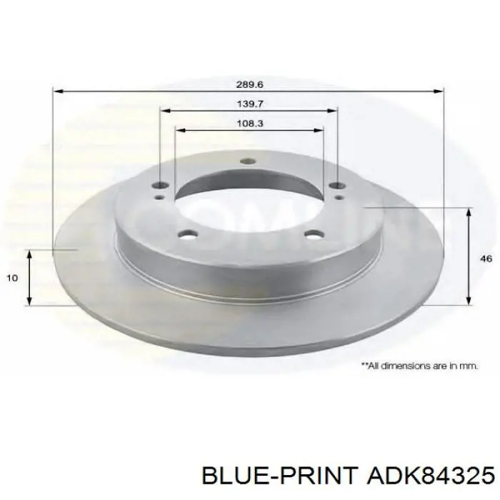 Диск гальмівний передній Blue Print ADK84325