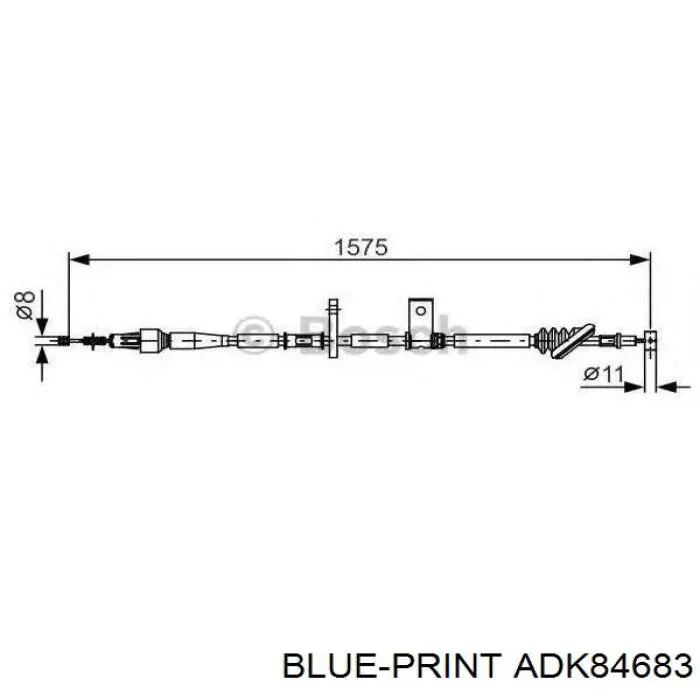 Купити ADK84683 Blue Print Трос ручного гальма задній, лівий