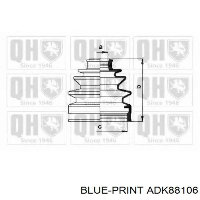 Пильник шарніра кутових швидкостей зовнішній передній Blue Print ADK88106 ціна, від 7.88 USD