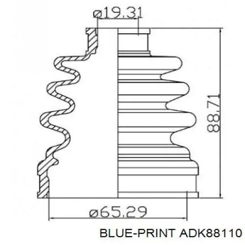 Пильник гранати внутрішній, передній півосі Blue Print ADK88110 ціна, від 8.50 USD