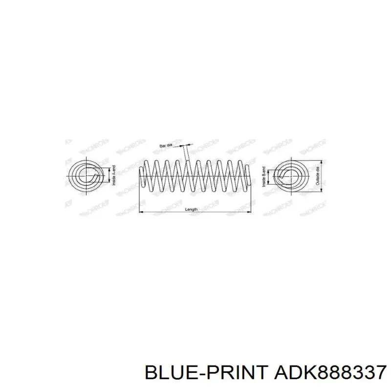 ADK888337 Blue Print Пружина підвіски задня