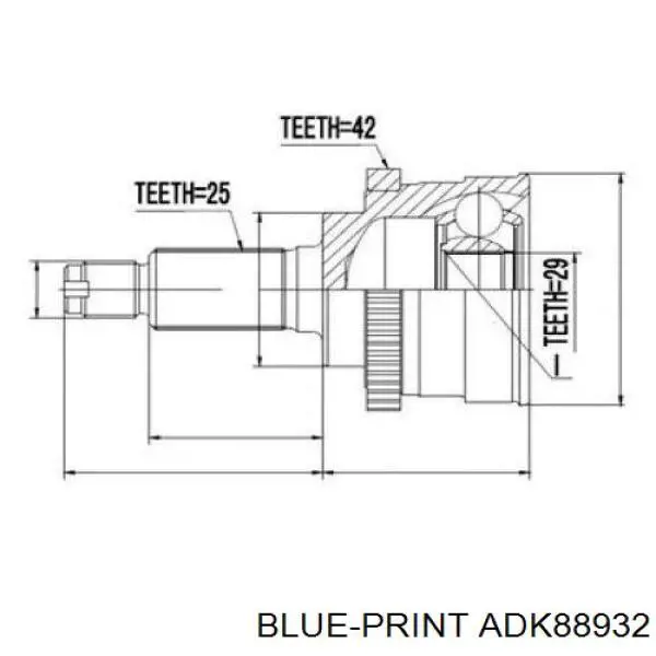Купити ADK88932 Blue Print Шарнір приводу зовнішній