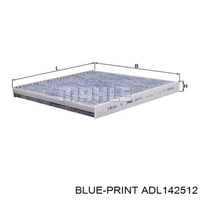 Купити ADL142512 Blue Print Фільтр салону вугільний